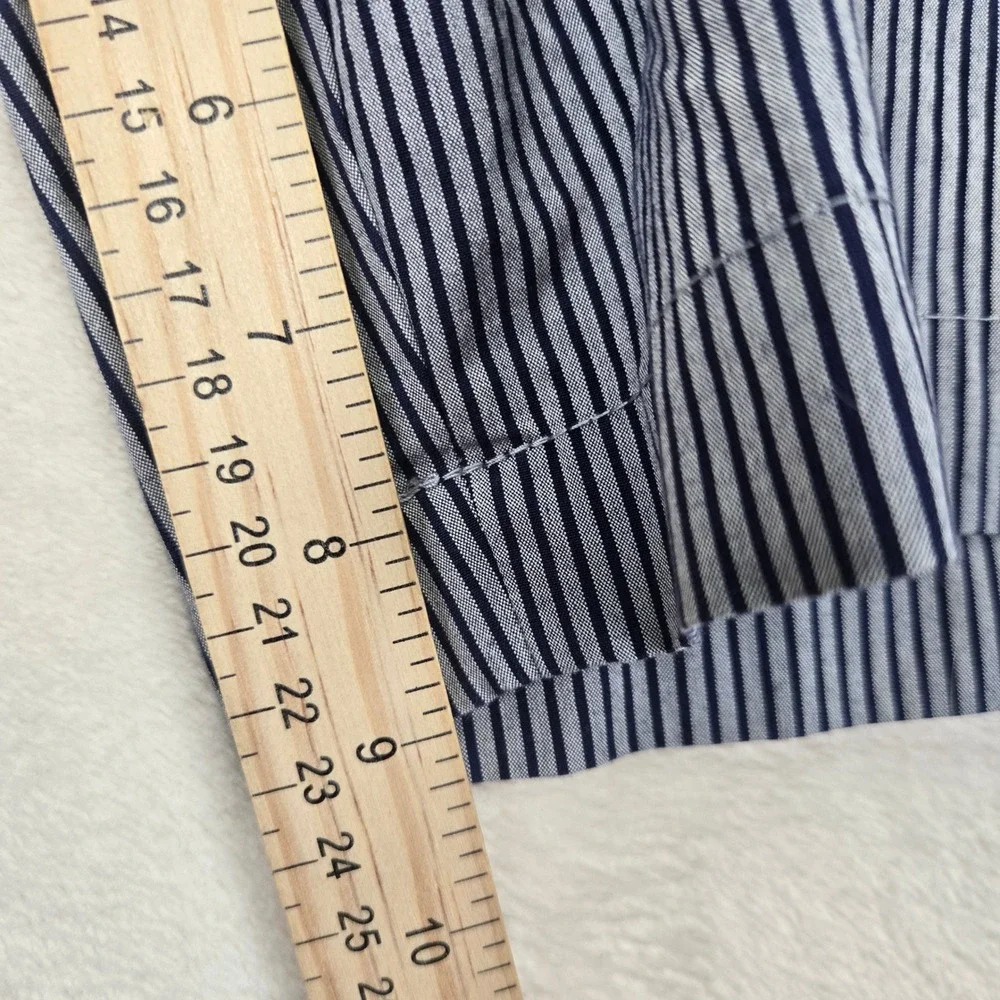 Banana Republic Aiden Mens Shorts 36 Blue White‎ Striped Chino Nautical Preppy